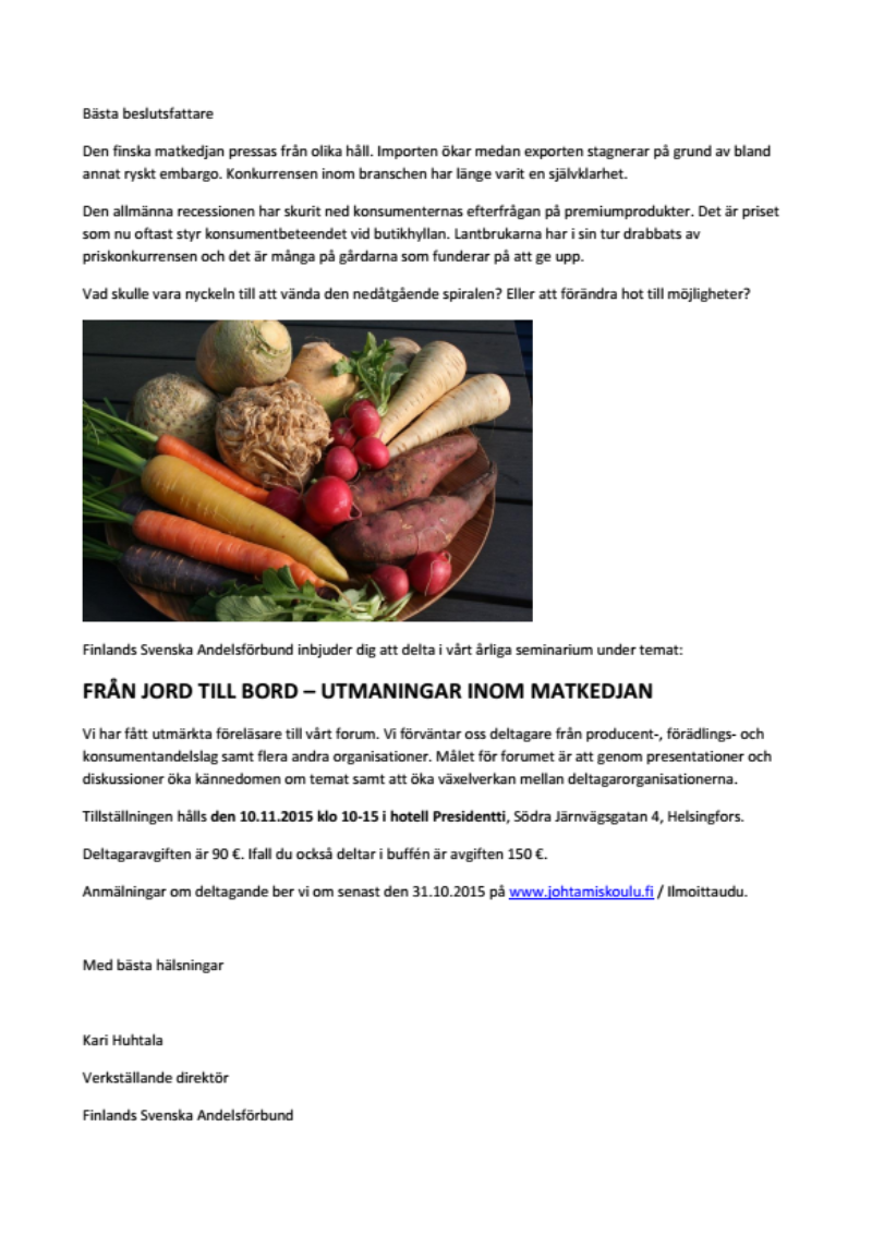 SLC - Matforum 2015 Helsingfors
